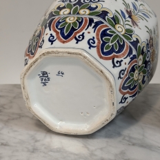 Pair of Boch Frères Keramis Polychrome Lidded Urns