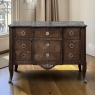 19th Century French Transitional Louis XV-Louis XVI Marble Top Mahogany Commode