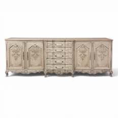 Grand Li&eacute;geois Louis XIV Style Stripped Oak Buffet ~ Credenza
