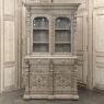 19th Century Belgian Hand-Carved Stripped Oak Bookcase