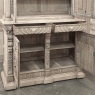 19th Century Belgian Hand-Carved Stripped Oak Bookcase