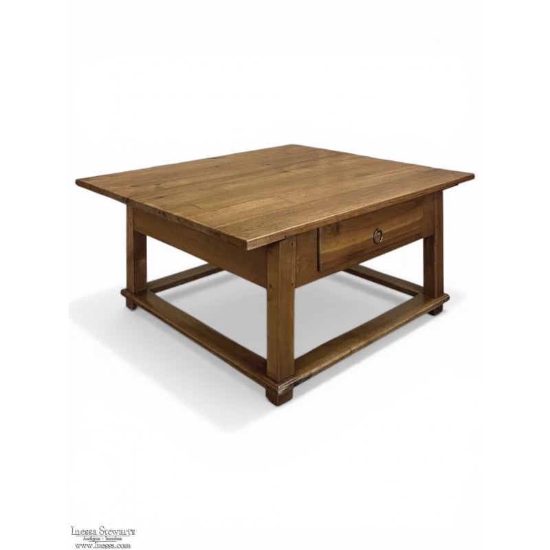 19th Century Rustic Country French Fruitwood Coffee Table