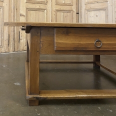 19th Century Rustic Country French Fruitwood Coffee Table