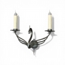 Mid-Century Electrified Twin-Arm Swan Motif Wall Sconce