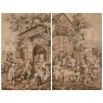 Pair Antique Tapestries after David Teniers the Younger