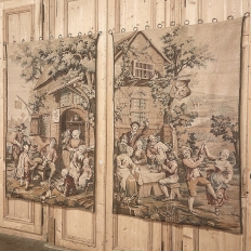 Pair Antique Tapestries after David Teniers the Younger
