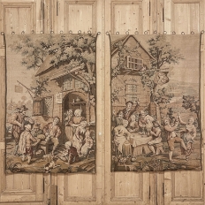 Pair Antique Tapestries after David Teniers the Younger