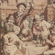 Pair Antique Tapestries after David Teniers the Younger