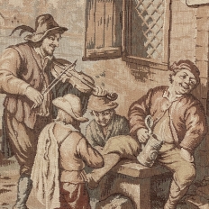 Pair Antique Tapestries after David Teniers the Younger