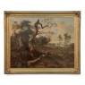 17th Century European Pastoral Landscape Oil on Canvas in Original Frame