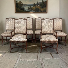 Set of 6 Antique French Regence Dining Chairs includes 2 Armchairs