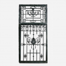 19th Century Paris Townhouse Hand Forged Wrought Iron Gate and Frame, Circa 1870&rsquo;s