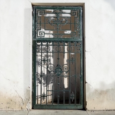 19th Century Paris Townhouse Hand Forged Wrought Iron Gate and Frame, Circa 1870’s