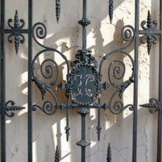 19th Century Paris Townhouse Hand Forged Wrought Iron Gate and Frame, Circa 1870’s