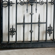 19th Century Paris Townhouse Hand Forged Wrought Iron Gate and Frame, Circa 1870’s