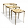 Set of Mid-Century Brass & Marble Nesting Tables