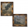 Set of 2 Framed Oil Paintings on Panel by Joseph F. DeCoene