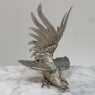 Pair of Antique Silver-Plated Brass Fighting Cocks