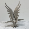 Pair of Antique Silver-Plated Brass Fighting Cocks