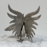 Pair of Antique Silver-Plated Brass Fighting Cocks