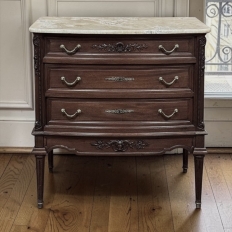 19th Century French Louis XVI Mahogany Onyx Top Commode