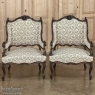 Pair 19th Century French Louis XV - Regence Armchairs ~ Bergeres