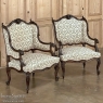 Pair 19th Century French Louis XV - Regence Armchairs ~ Bergeres