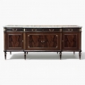 Antique Directoire Style French Mahogany Buffet with Carrara Marble Top