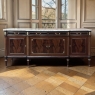 Antique Directoire Style French Mahogany Buffet with Carrara Marble Top