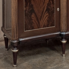 Antique Directoire Style French Mahogany Buffet with Carrara Marble Top