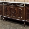 Antique Directoire Style French Mahogany Buffet with Carrara Marble Top