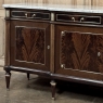 Antique Directoire Style French Mahogany Buffet with Carrara Marble Top