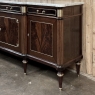 Antique Directoire Style French Mahogany Buffet with Carrara Marble Top