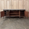 Antique Directoire Style French Mahogany Buffet with Carrara Marble Top