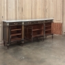 Antique Directoire Style French Mahogany Buffet with Carrara Marble Top