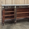 Antique Directoire Style French Mahogany Buffet with Carrara Marble Top