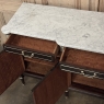 Antique Directoire Style French Mahogany Buffet with Carrara Marble Top