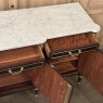 Antique Directoire Style French Mahogany Buffet with Carrara Marble Top