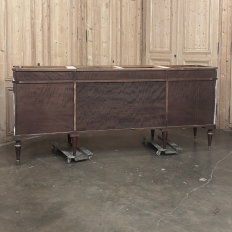 Antique Directoire Style French Mahogany Buffet with Carrara Marble Top