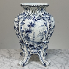 18th Century Hand-Painted Delft Jardinière, Signed LVD