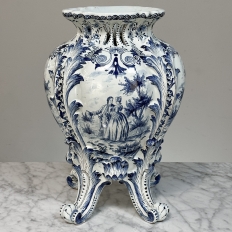 18th Century Hand-Painted Delft Jardinière, Signed LVD
