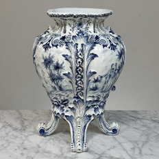 18th Century Hand-Painted Delft Jardinière, Signed LVD