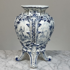 18th Century Hand-Painted Delft Jardinière, Signed LVD