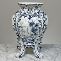 18th Century Hand-Painted Delft Jardinière, Signed LVD