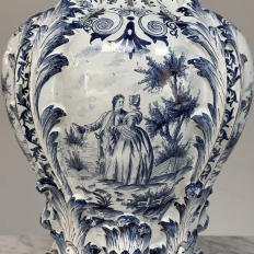18th Century Hand-Painted Delft Jardinière, Signed LVD