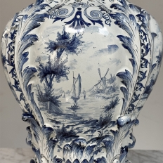18th Century Hand-Painted Delft Jardinière, Signed LVD