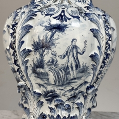 18th Century Hand-Painted Delft Jardinière, Signed LVD