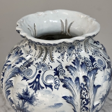 18th Century Hand-Painted Delft Jardinière, Signed LVD