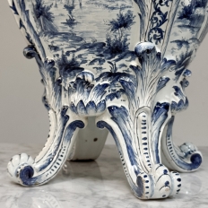 18th Century Hand-Painted Delft Jardinière, Signed LVD