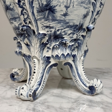18th Century Hand-Painted Delft Jardinière, Signed LVD
